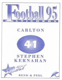 1995 Select AFL Stickers #41 Stephen Kernahan Back
